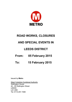 Leeds: roadworks, road closures and special events (pdf)