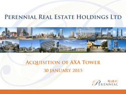Acquisition of AXA Tower - Perennial Real Estate Holdings Limited