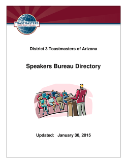 Speakers Bureau Directory
