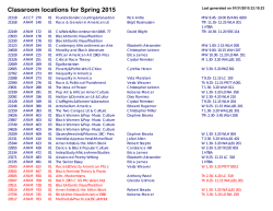 [PDF] Classroom locations for Spring 2015