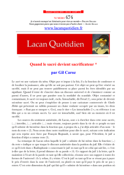 LQ 474 - Lacan Quotidien