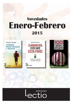 Novedades 2015 - Lectio Ediciones