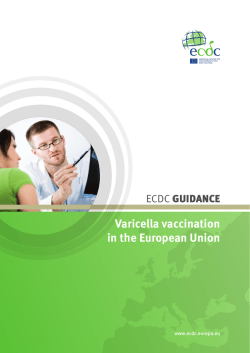 ECDC GUIDANCE - Varicella vaccination in the European Union