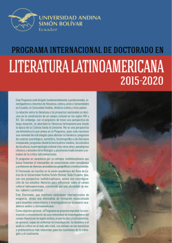 literatura latinoamericana - Universidad Andina Simón Bolívar