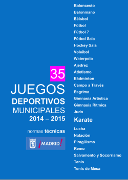 Normativa de Karate. Juegos Deportivos Municipales 2014/2015