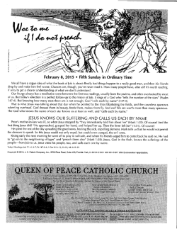 This week`s bulletin - Queen of Peace Catholic Church