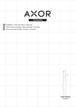 Axor Starck 10456xx1 EN Installation / User Instructions / Warranty