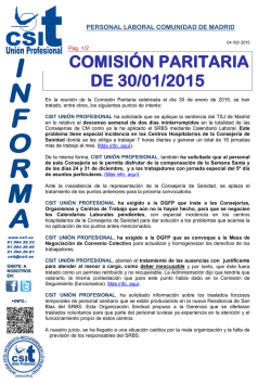COMISIÓN PARITARIA DE 30/01/2015