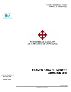 examen para el ingreso admisión 2015