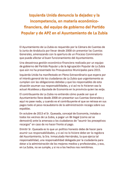 IU. La Zubia. Nota de Prensa. 6 Febrero 2015