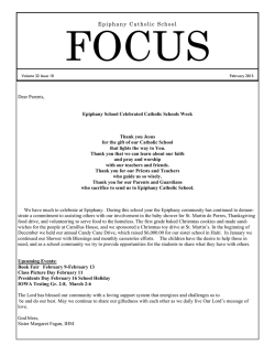focus newsletter - Epiphany Catholic School