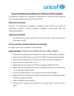 Servicio de Monitoreo de medios para la oficina de UNICEF Argentina