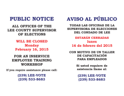 PUBLIC NOTICE - Lee County Supervisor of Elections