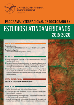 estudios latinoamericanos - Universidad Andina Simón Bolívar