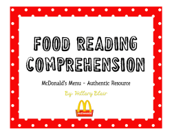 Food Reading Comprehension