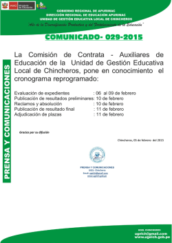 COMUNICADO 029-2015