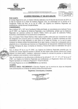 acuerdo regional n° 036-2015-grj/cr.