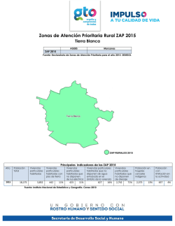 Zonas de Atención Prioritaria Rural ZAP 2015