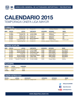 calendario 2015 - Dirección General de Actividades Deportivas y