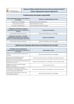 Rendición de Cuentas 2014 - Unidad Nacional de Almacenamiento