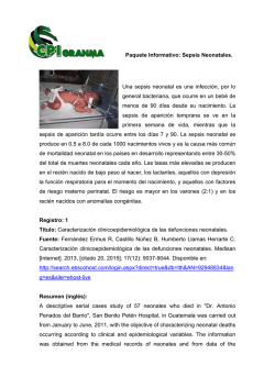 Paquete Informativo: Sepsis Neonatales