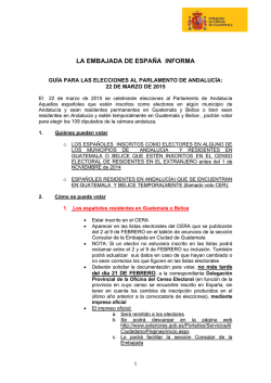 Guía para las elecciones al Parlamento de Andalucía de 22 de