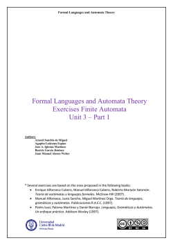 Formal Languages and Automata Theory Exercises Finite Automata