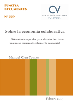 Sobre la economía colaborativa - Fundación Ciudadanía y Valores