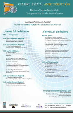 Cartel ponentes - Universidad Autónoma del Estado de Morelos