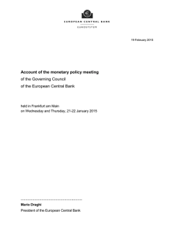 Account of the monetary policy meeting