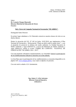 Oruro: 18 Febrero 2015 CITE: EMAGUA/OR/058 Señor: Dr. Leoncio