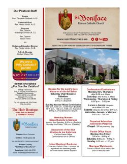 Weekly Bulletin - St. Boniface Roman Catholic Church