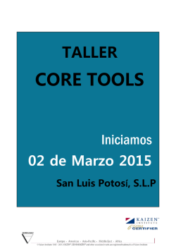 taller core tools. - Canacintra San Luis Potosí