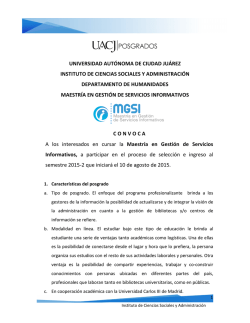 Maestría en Gestión de Servicios Informativos de la UACJ, 2015-II