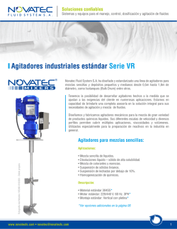 Agitadores estandar VR - Novatec Fluid System SA