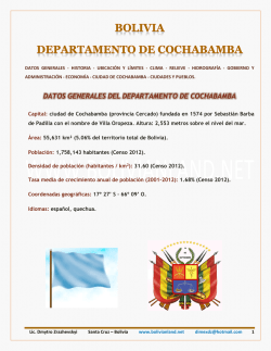 BOLIVIA - DEPARTAMENTO DE COCHABAMBA