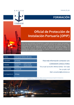 Oficial de Protección de Instalación Portuaria (OPIP)