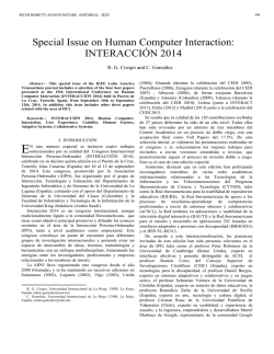 Special Issue on Human Computer Interaction