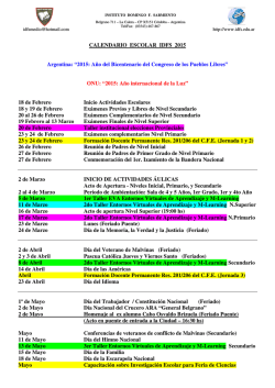 Calendario Escolar IDFS - Instituto Domingo F. Sarmiento