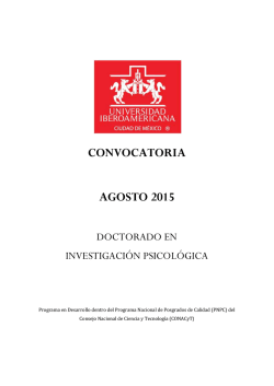 convocatoria agosto 2015 - Departamento de Psicología de la IBERO
