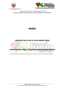 CAS 003-II-2015-DESIERTO - Dirección Regional de Salud Junin