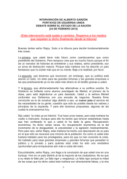 Intervención íntegra de Alberto Garzón en el debate del