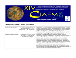 Minicursos invitados - XIV Conferencia Interamericana de