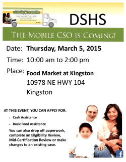 Jueves 5 de Marzo 2015 10:00am-2:00pm Food Market at Kingston