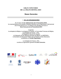 GRAN CONCURSO DE LA FRANCOFONIA 2015 Bases Generales