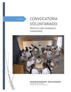 convocatoria voluntariado - Universidad Santo Tomás