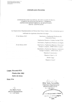 Las Inspecciones Departamentales de Montevideo Oeste, Centro y