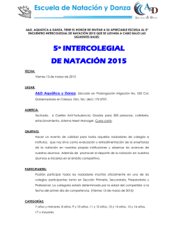 5º INTERCOLEGIAL DE NATACIÓN 2015