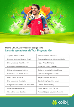 Lista de ganadores deTour Proyecto Gol