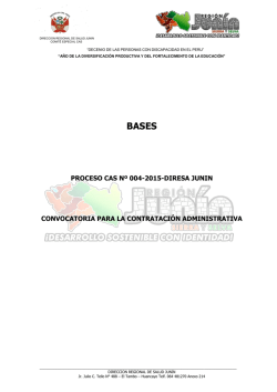 convocatoria cas 004 - 2015 diresa junin